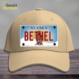 Bethel Alaska State Novelty License Plate Hat Cotton / Khaki