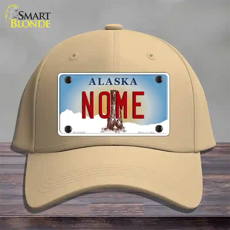 Nome Alaska State Novelty License Plate Hat Cotton / Khaki