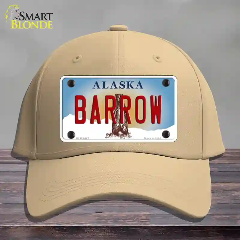 Barrow Alaska State Novelty License Plate Hat Cotton / Khaki