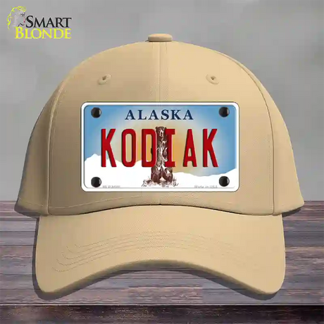 Kodiak Alaska State Novelty License Plate Hat Cotton / Khaki