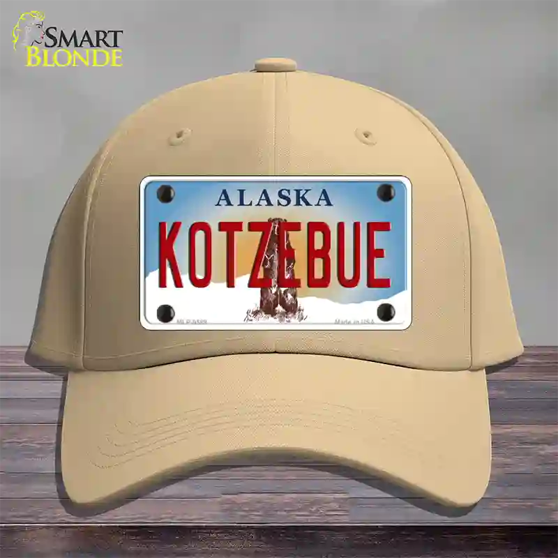 Kotzebue Alaska State Novelty License Plate Hat Cotton / Khaki