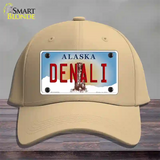 Denali Alaska State Novelty License Plate Hat Cotton / Khaki