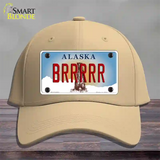 Brrrrr Alaska State Novelty License Plate Hat Cotton / Khaki