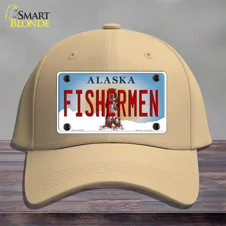 Fishermen Alaska State Novelty License Plate Hat Cotton / Khaki