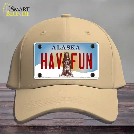 Hav Fun Alaska State Novelty License Plate Hat Cotton / Khaki