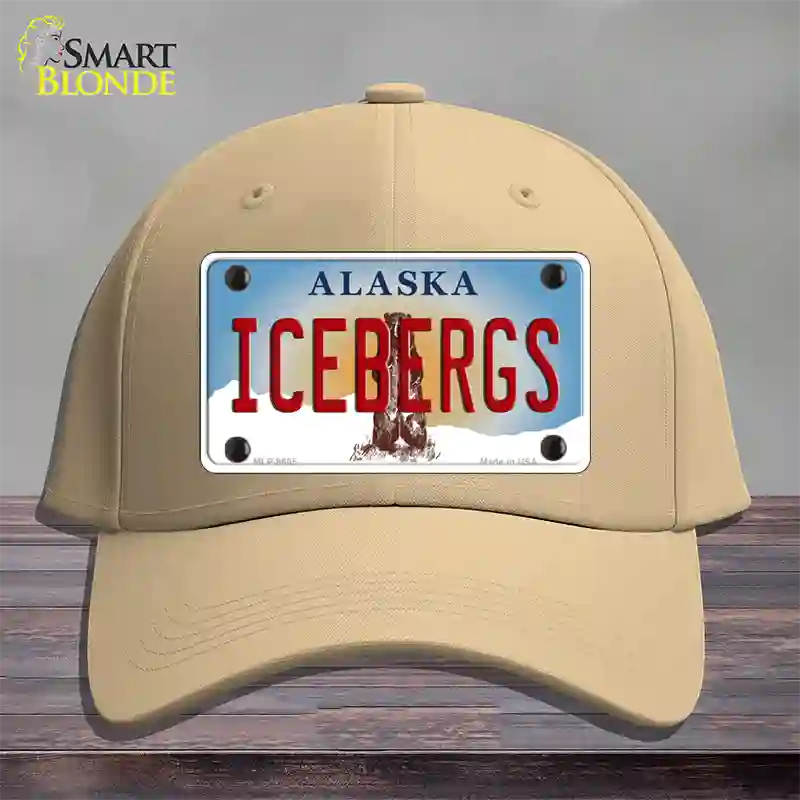 Icebergs Alaska State Novelty License Plate Hat Cotton / Khaki