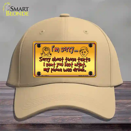 Phone Was Drunk Novelty License Plate Hat Cotton / Khaki