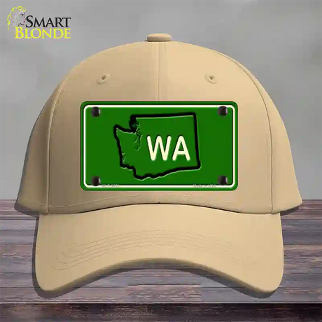 WA State Novelty License Plate Hat Cotton / Khaki