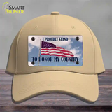 Proudly Stand Novelty License Plate Hat Cotton / Khaki