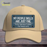 My People Skills Novelty License Plate Hat Cotton / Khaki