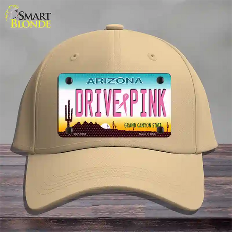 Drive Pink Arizona Novelty License Plate Hat Cotton / Khaki