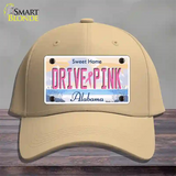 Drive Pink Alabama Novelty License Plate Hat Cotton / Khaki