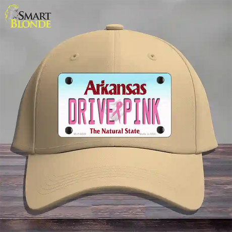 Drive Pink Arkansas Novelty License Plate Hat Cotton / Khaki