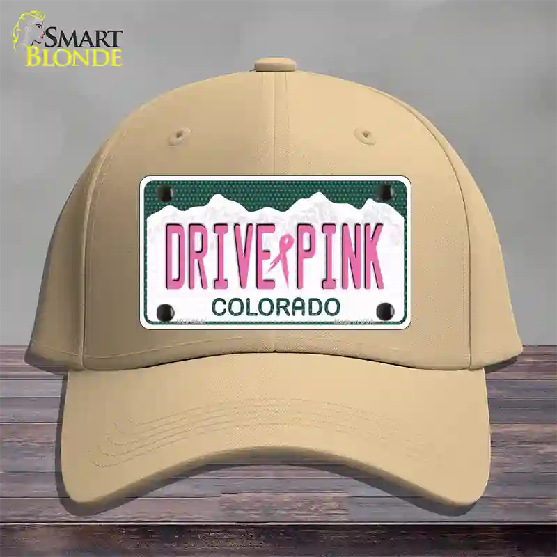 Drive Pink Colorado Novelty License Plate Hat Cotton / Khaki