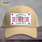 Drive Pink Florida Novelty License Plate Hat Cotton / Khaki