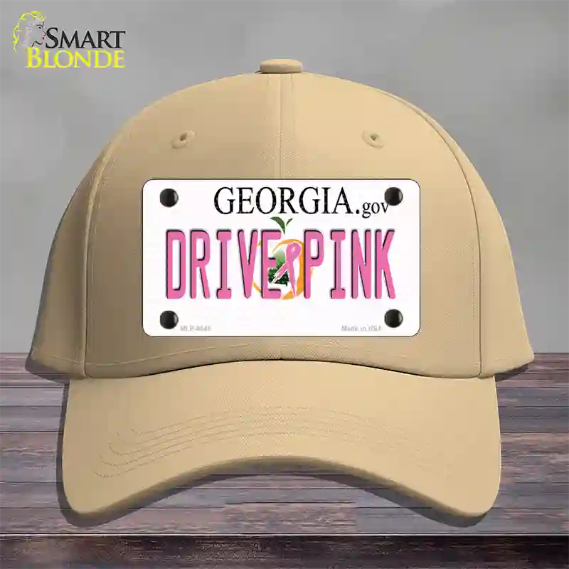 Drive Pink Georgia Novelty License Plate Hat Cotton / Khaki