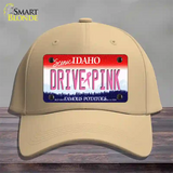 Drive Pink Idaho Novelty License Plate Hat Cotton / Khaki