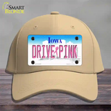 Drive Pink Iowa Novelty License Plate Hat Cotton / Khaki