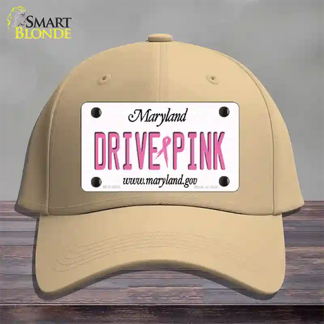 Drive Pink Maryland Novelty License Plate Hat Cotton / Khaki