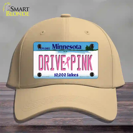 Drive Pink Minnesota Novelty License Plate Hat Cotton / Khaki