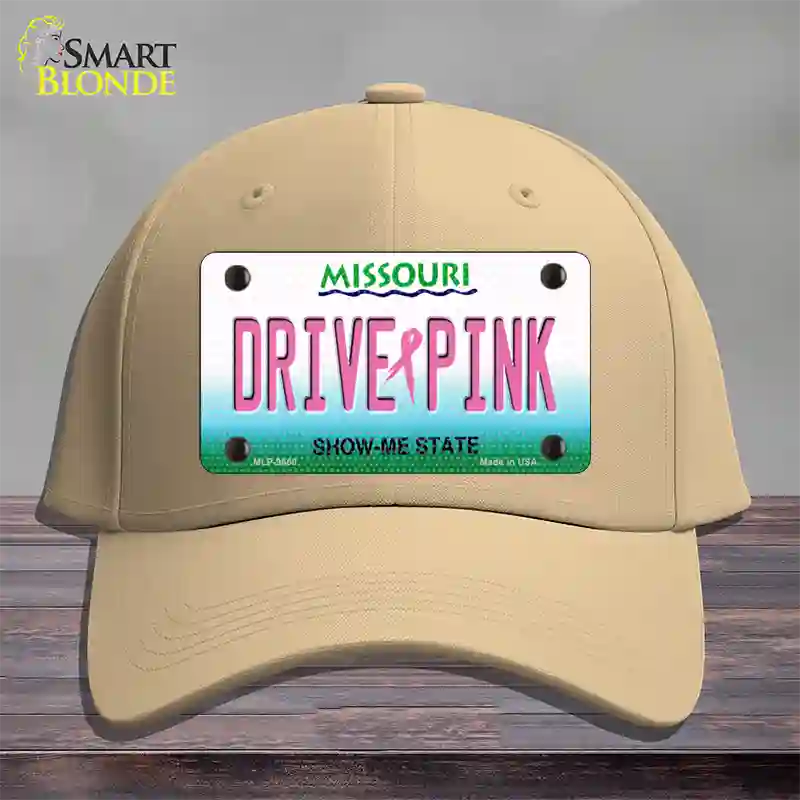 Drive Pink Missouri Novelty License Plate Hat Cotton / Khaki