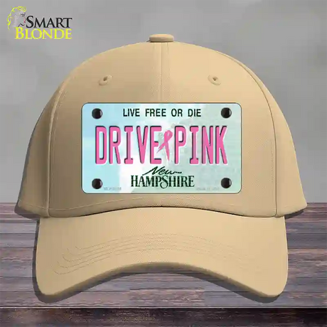 Drive Pink New Hampshire Novelty License Plate Hat Cotton / Khaki