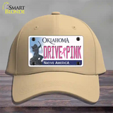 Drive Pink Oklahoma Novelty License Plate Hat Cotton / Khaki