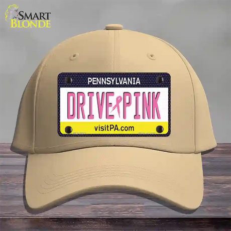 Drive Pink Pennsylvania Novelty License Plate Hat Cotton / Khaki