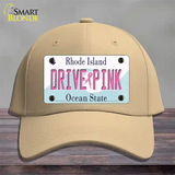 Drive Pink Rhode Island Novelty License Plate Hat Cotton / Khaki