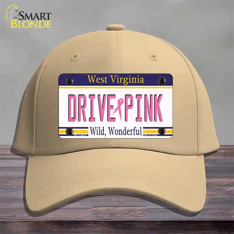 Drive Pink West Virginia Novelty License Plate Hat Cotton / Khaki