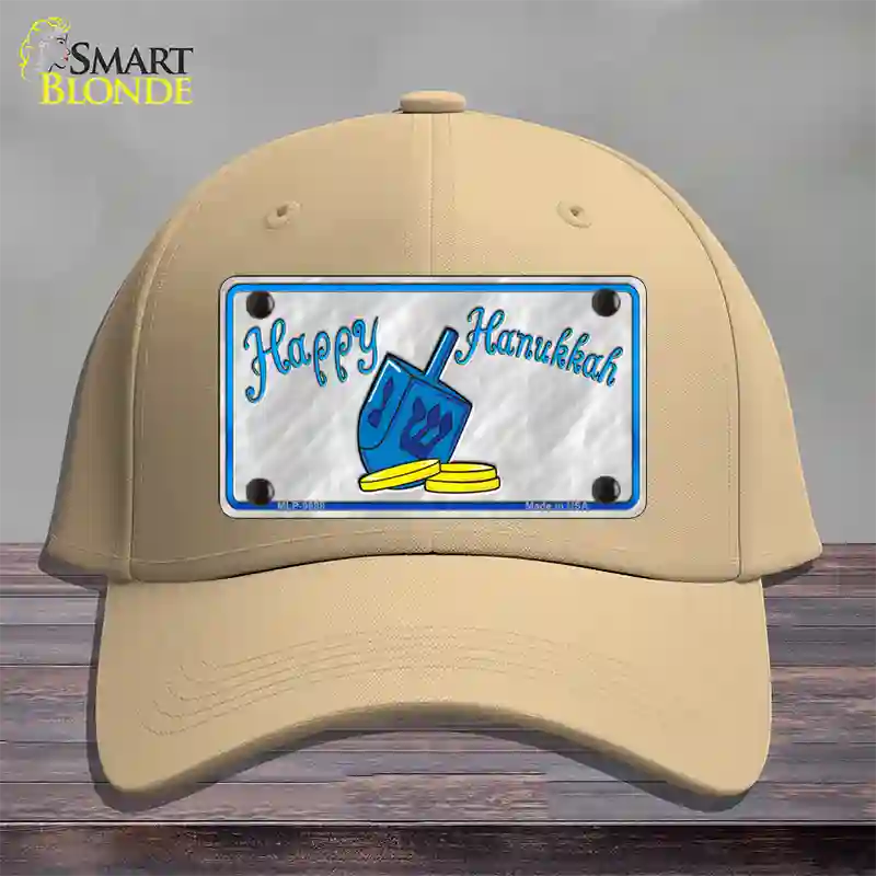 Happy Hanukkah Dreidel Novelty License Plate Hat Cotton / Khaki