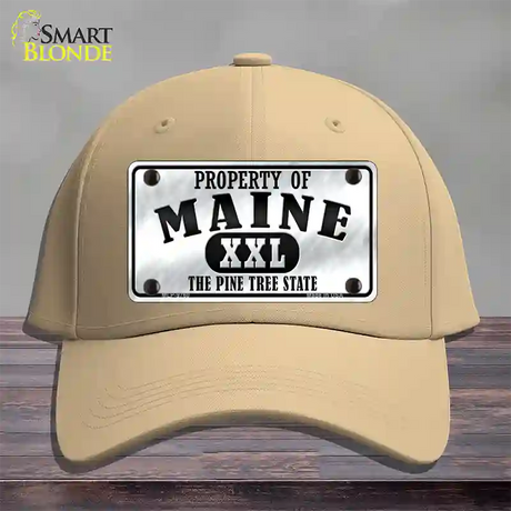 Property Of Maine Novelty License Plate Hat Cotton / Khaki