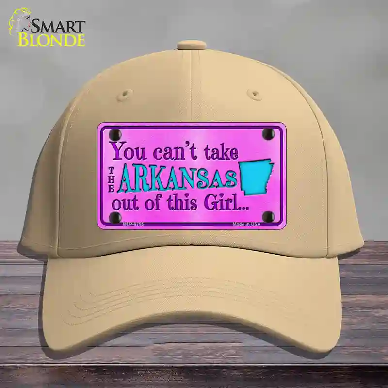 Arkansas Girl Novelty License Plate Hat Cotton / Khaki