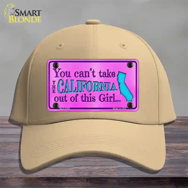 California Girl Novelty License Plate Hat Cotton / Khaki