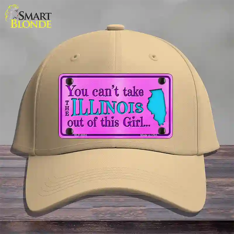 Illinois Girl Novelty License Plate Hat Cotton / Khaki