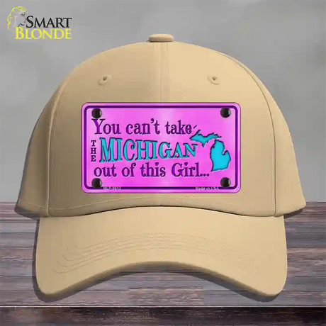 Michigan Girl Novelty License Plate Hat Cotton / Khaki