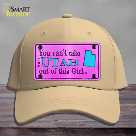 Utah Girl Novelty License Plate Hat Cotton / Khaki