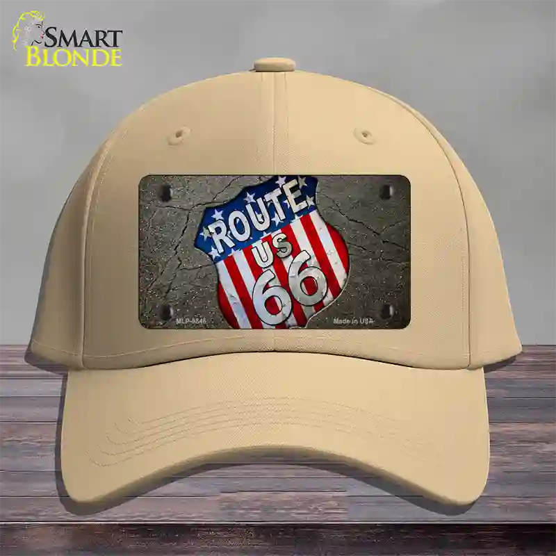 Asphalt Highway Novelty License Plate Hat Cotton / Khaki