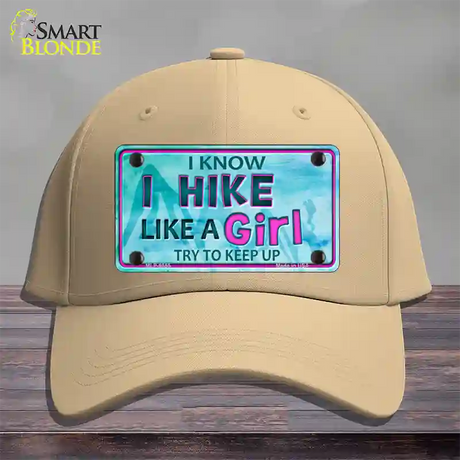 Hike Like A Girl Novelty License Plate Hat Cotton / Khaki