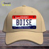 Boise Idaho Novelty License Plate Hat Cotton / Khaki