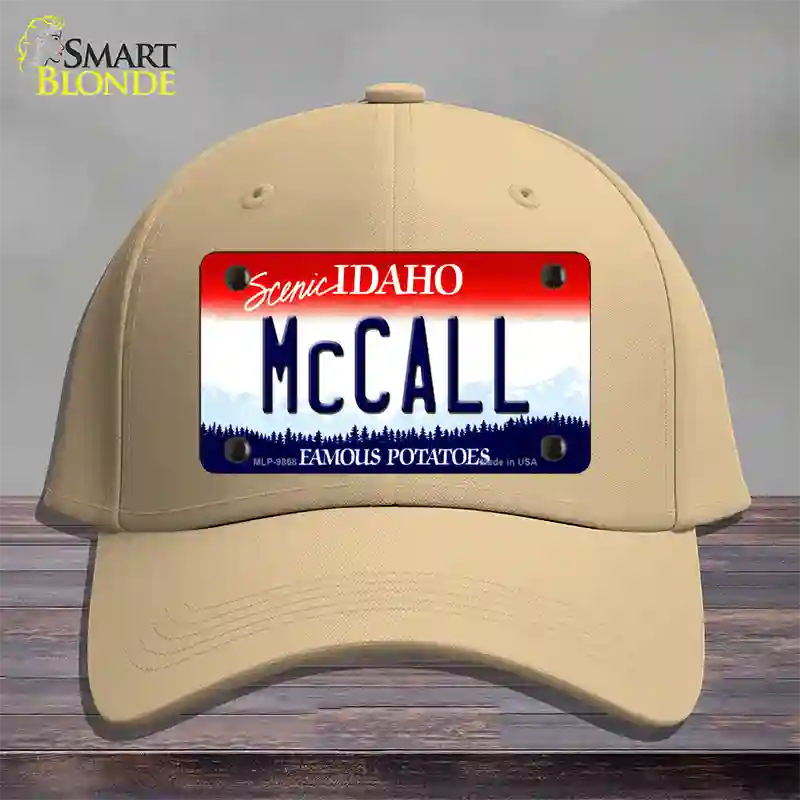 McCall Idaho Novelty License Plate Hat Cotton / Khaki