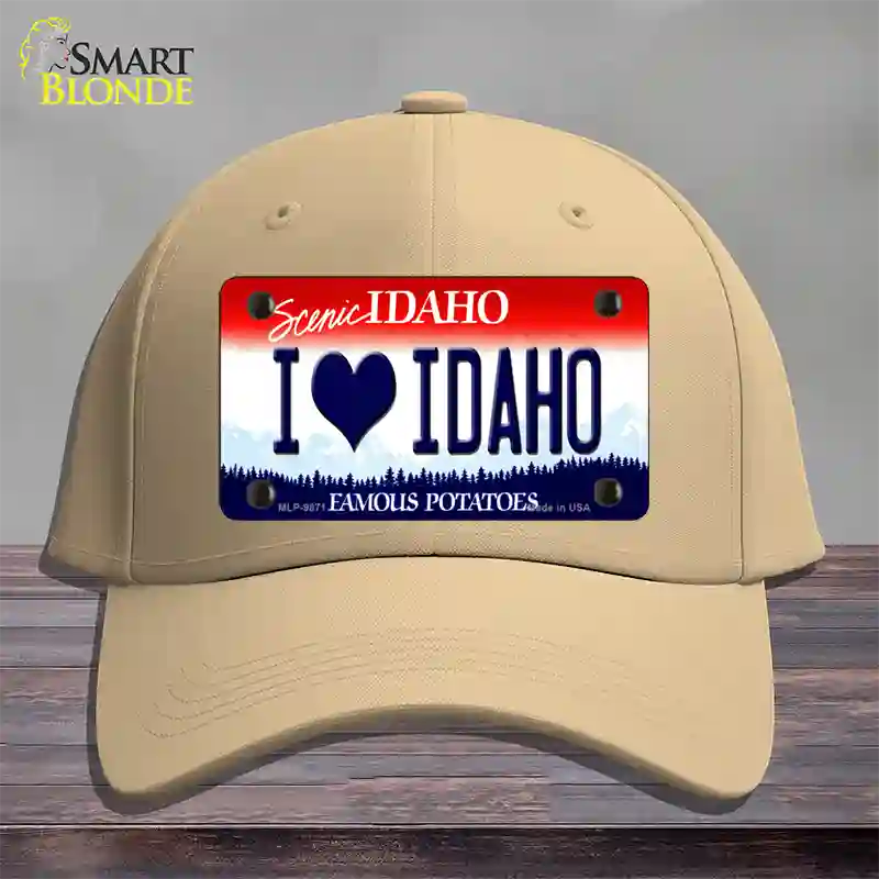 Love Idaho Novelty License Plate Hat Cotton / Khaki