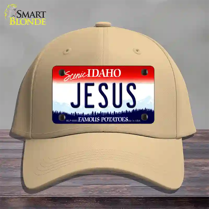 Jesus Idaho Novelty License Plate Hat Cotton / Khaki