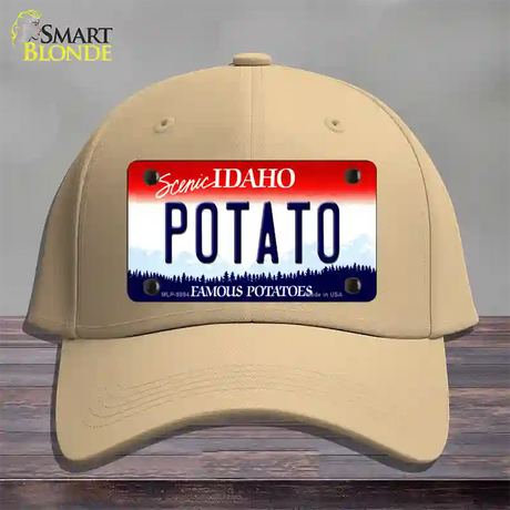 Potato Idaho Novelty License Plate Hat Cotton / Khaki