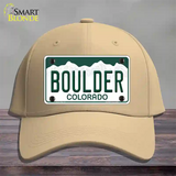 Boulder Colorado Novelty License Plate Hat Cotton / Khaki