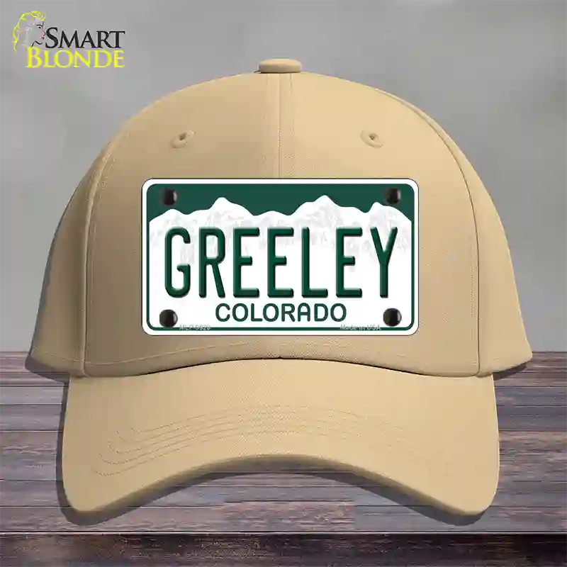 Greeley Colorado Novelty License Plate Hat Cotton / Khaki