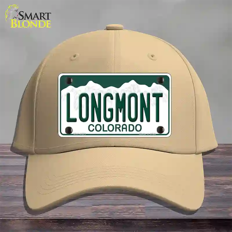 Longmont Colorado Novelty License Plate Hat Cotton / Khaki