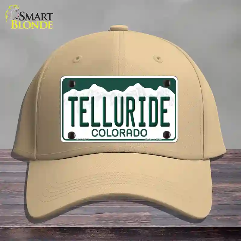 Telluride Colorado Novelty License Plate Hat Cotton / Khaki