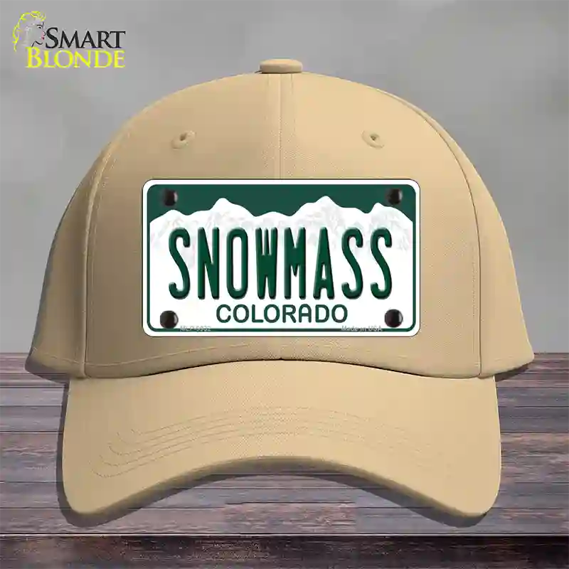 Snowmass Colorado Novelty License Plate Hat Cotton / Khaki