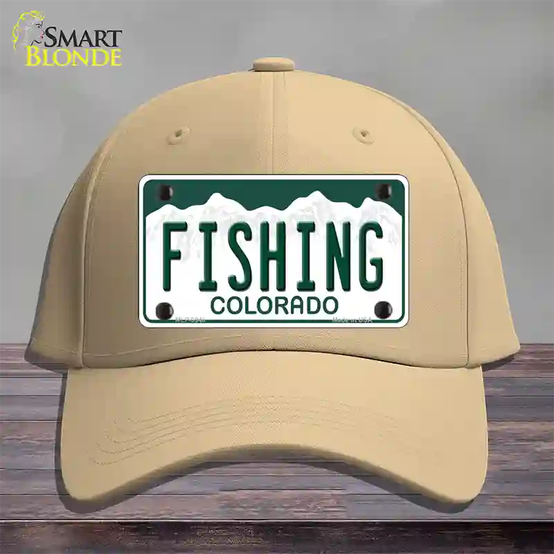 Fishing Colorado Novelty License Plate Hat Cotton / Khaki